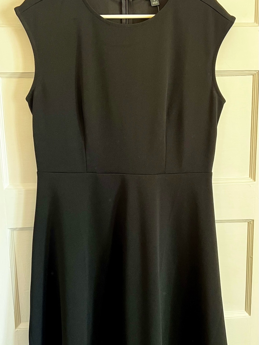 Ann Taylor Black Cap-Sleeve A-Line Dress